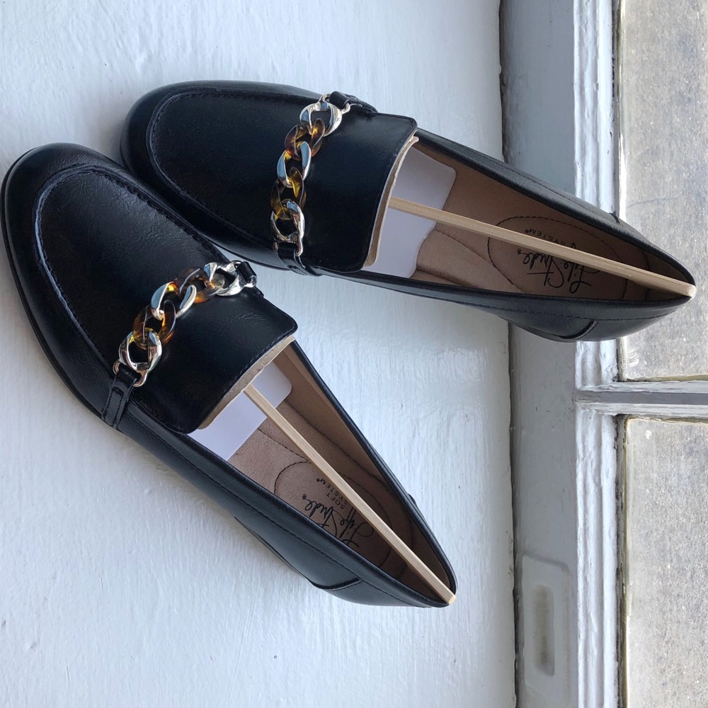 Life Stride Myra Black Leather Loafers